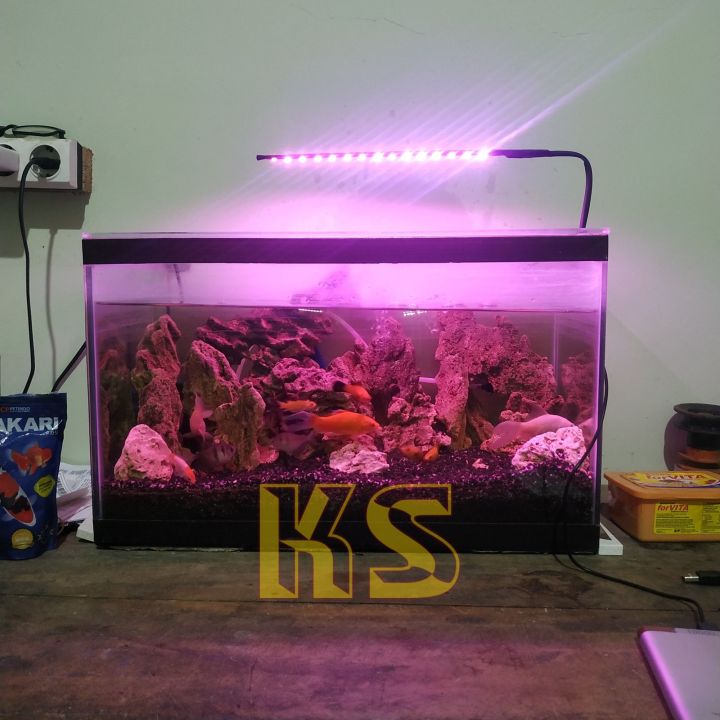 Lampu Aquarium Aquascape 15 Mata Led Smd Pink Lampu Ikan Hias Ikan