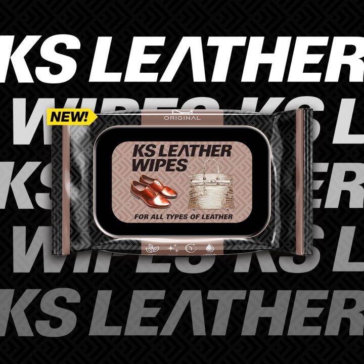KS Premium Leather Wipes Clean Leather Bag Shoe Shine Protect Restore