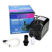 ปั๊มน้ำ Sonic AP-3000 
กำลังไฟ 45W 
แรงปั๊ม 2500 l/h 
แรงดัน 2.5M 
สายไฟยาว 1.80cm
สายลม4 mm 
Hmax  2.5m  
ใช้ช้กับไฟบ้าน 220 -280w ประหยัดไฟ
ท่อน้ำออก 6 หุน 
หางปลา 4 หุน 1 ชิ้น