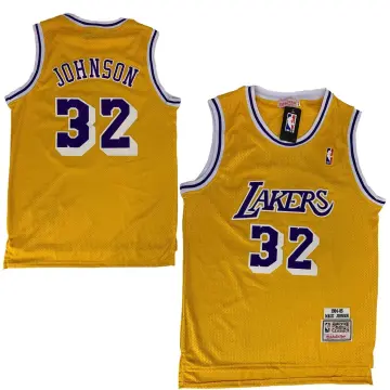 Adidas Los Angeles Lakers #32 Earvin Magic Johnson Purple Hardwood