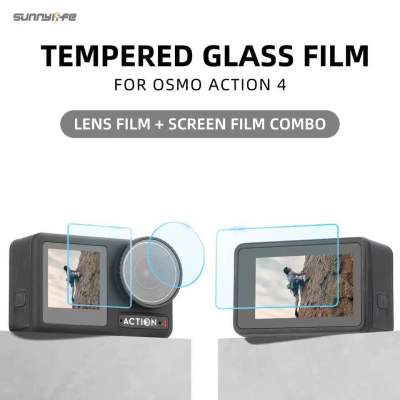 Sunnylife Action 4 Lens Screen Protector Tempered Glass Film Protective Film Accessories for Osmo Action 4 Sport Camera