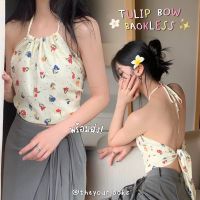 Theyourlooks ♡ พร้อมส่ง Tulip bow backless เสื้อสายเดี่ยว ผูกโบว์ด้านหลัง ?? (TYL17)