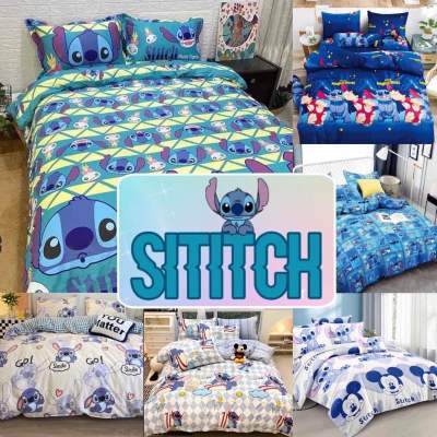 (8 ลาย) ผ้าปูที่นอนสติช+ผ้านวมลายสติช Stitch 6 ชิ้น ได้ครบเซ็ท มีทุกขนาด
