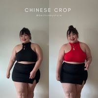 “Chinese crop” เสื้อกล้ามทรงครอปตรุษจีน เสื้อตรุษจีน เสื้อตรุษจีนสาวอวบ  เสื้อตรุษจีนไซด์ใหญ่