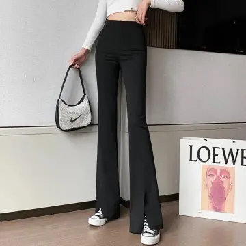 Front High-Waisted Wide-Legged Pants With Straight Buckle Super Good Shape