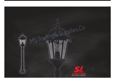 SL11-5020F2/BKไฟสนามไฟหัวเสา(นอกบ้าน)รหัสสินค้าSL-11-5020F2/BK E27 Post Light Die-Cast Aluminium Outdoor Light Pole Lamp