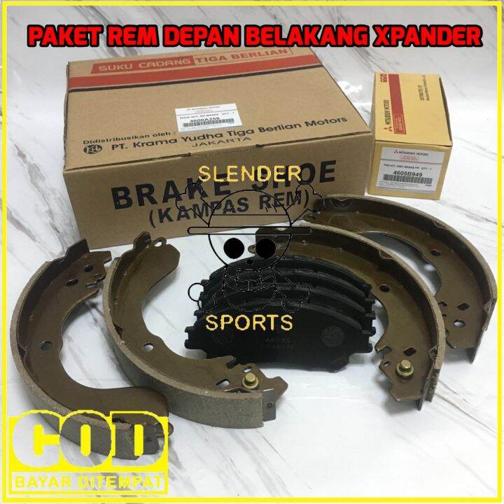 PAKET BRAKE PAD DAN BRAKE SHOE XPANDER KAMPAS REM DEPAN XPANDER