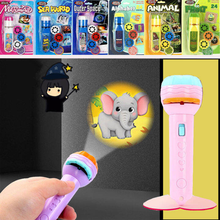 Children's Fun Projection Flashlight with 24 Pictures Sleeping Story