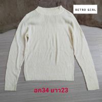 retro girl เสื้อไหมพรม ไหมพรมบาง ขนาดไซส์ดูภาพแรกค่ะ สภาพใหม่ งานจริงสวยกว่าในภาพค่ะ