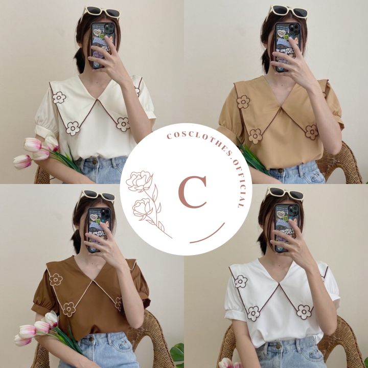 cosclothes-official-เสื้อคอบัว-ปกแหลม-เกาหลีเกาใจ-อกไม่เกิน38-มีเก็บเงินปลายทาง