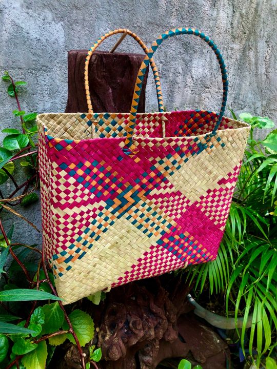 Native Colorful Bayong Bag(Buri)(L-35cm, W-12cm, H-35cm) | Lazada PH