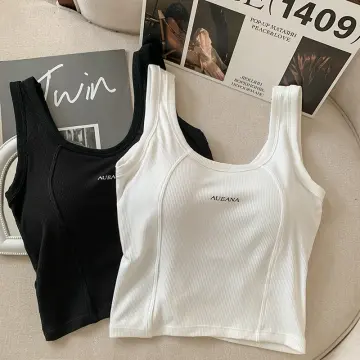 Summer Vest Suspender for Women Built-in Chest Pad Wear Free Bra