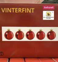 ใหม่ เทศกาลวันคริสมาสต์ VINTERFINT วินเตอร์ฟินท์ ลูกตุ้มประดับ, สีแดง เคลือบแก้ว ,ขนาดเส้นผ่านศูนย์กลาง 6 ซม.