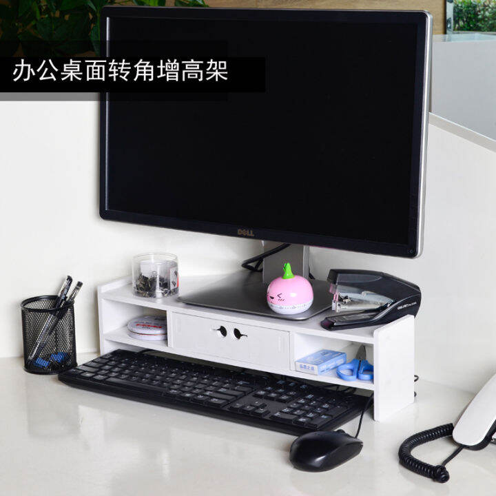 Display Shelf Raised Desktop Pad High Base Corner Partition Frame
