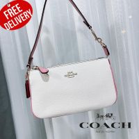 กระเป๋าคล้องมือ Coach Purse CBLK Nolita 19 Red Multi Pebble Leather Small C8876 ออก Shop USA รับประกันของแท้ 100%