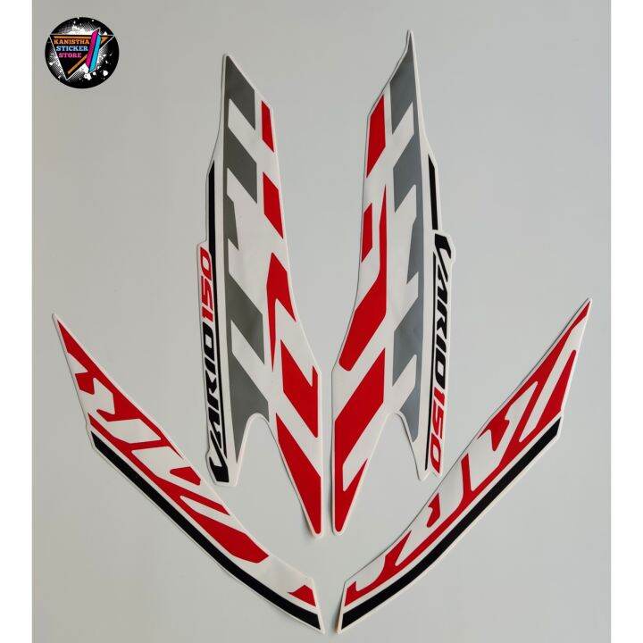striping honda vario 150 tahun 2020 warna putih merah sticker list body