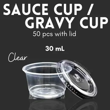 50 Pieces per pack Salad Cups with Cover and Hinged Cup with lid Sauce cup  By DrakesFoodPackaging