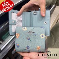 กระเป๋าสตางค์ ใบสั้น SNAP WALLET WITH MYSTICAL FLORAL PRINT (COACH C8703) ออก Shop USA รับประกันของแท้ 100%