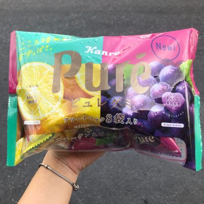 Kanro Pure Lemon &amp; Grape เยลลี่เคี้ยวหนึบรสเลม่อนและองุ่น