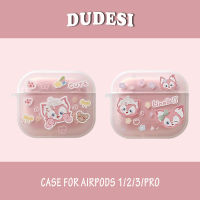 เคสป้องกันลายการ์ตูนทรงสี่เหลี่ยมสีชมพูหลิงนาเบลล์สำหรับ airpods3เคสหูฟังบลูทูธไร้สาย airpods รุ่นที่3เคสป้องกันการตกแบบนิ่มสำหรับ airpods Apple airpods2รุ่นที่3 Pro