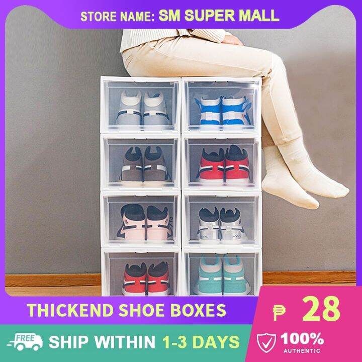 【Stackable】Colorful Shoe Storage Boxes Clear Shoe Organizer Bins