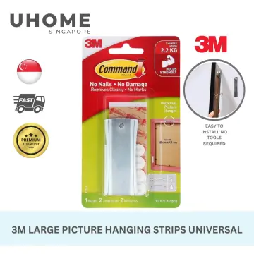 Command™ Jumbo Universal Picture Hanger 17048, 1 Hanger, 4 Strips, 2 Sets  Stablizers/Pack, 4 Packs/Bag, 6 Bags/Case | 3M Singapore