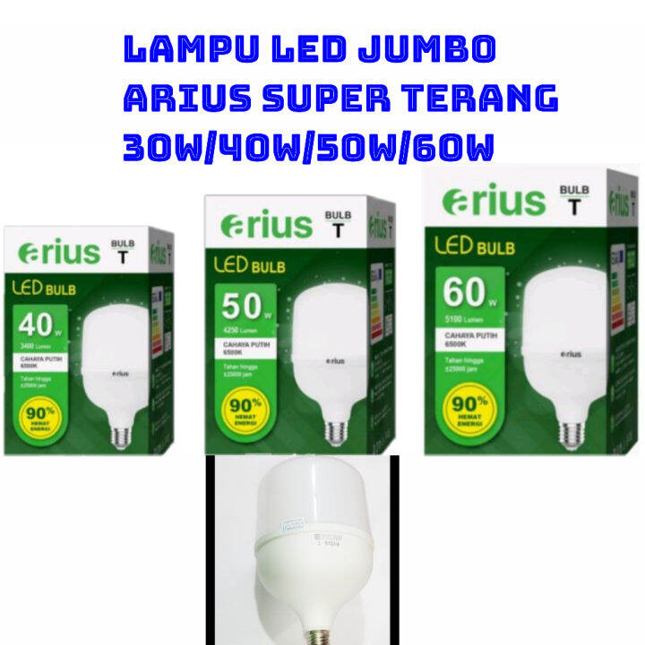 LAMPU LED MURAH JUMBO ARIUS BOHLAM LAMPU LED LISTRIK 60 WATT 50 WATT 40 ...