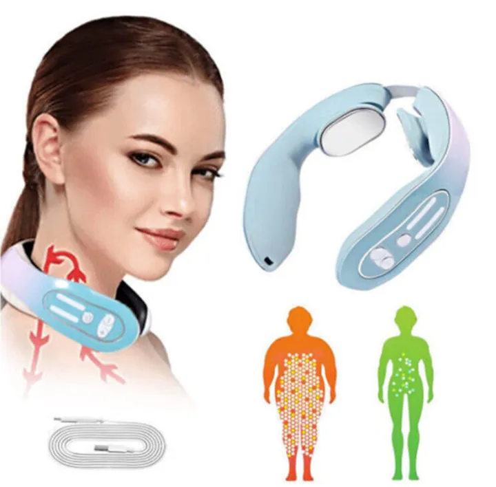 Romyse Ems Neck Massager Usb Charging Electric Cervical Massager Intelligent Cervical Massage 1168