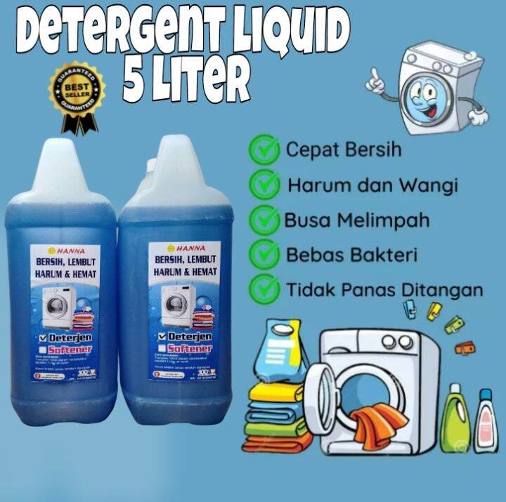 Deterjen liquid Sabun cair 5Liter Hemat & Berkualitas Cocok untuk usaha