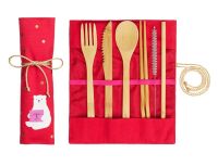 สตาบัค คอลเลคชั่นคริสมาส Starbucks Santa Bear Cutlery Set