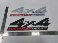 สติ๊กเกอร์แบบดั้งเดิม งานสกรีน 4×4 DIFF-LOCK SUPERFLEX SUSPENSION สำหรับติดข้างท้ายรถกระบะ TOYOTA REVO ปี 2021 ขึ้นไป เทียบแท้95%มีให้เลือก 2 สี sticker ปี2021