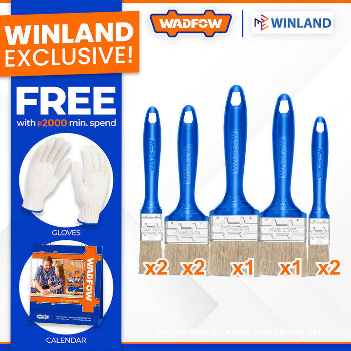 WADFOW by Winland 8 Pcs Bristle oil Based Paint Brush Set With Plastic