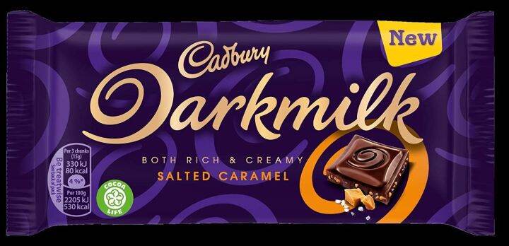 Cadbury Dark Milk Salted Rich And Creamy Caramel Chocolate Bar 85g Lazada