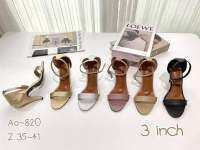 Niwa shoes รองเท้า แฟชั่น ส้นสูง 3นิ้ว เป็นหนั่ง PU นิ่ม ใสสบาย รุ่นAO-820