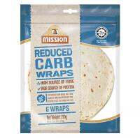 Mission Reduced Carb Wraps 270g รีดิวซ์ คาร์บ แรปส์ 6 แผ่น ปริมาณ 270 กรัม