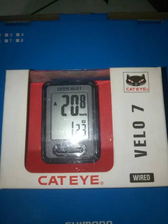 CATEYE Velo 7 wired, current speed, trip distance, moving time, clock