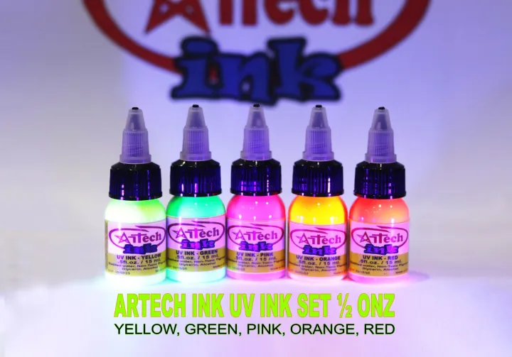 ARTECH INK Tattoo UV / Black Light Ink Set and Colors Lazada PH
