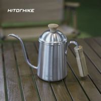 Hitorhike กาดริปกาแฟ (สินค้าจากไทยพร้อมส่ง)กาคอห่าน กาสแตนเลส ด้ามจับไม้สวยงาม