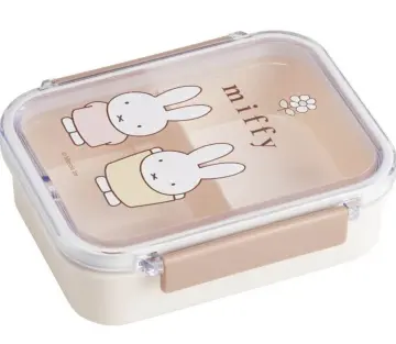 THERMOS Miffy Cute Insulated Lunch Box Set w/Chopsticks Pink White