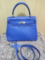 Hermes　Kelly bag 25หนังแทั　สีน้ำเงินอะไหล่เงินหนังสวยด้านในสะอาด