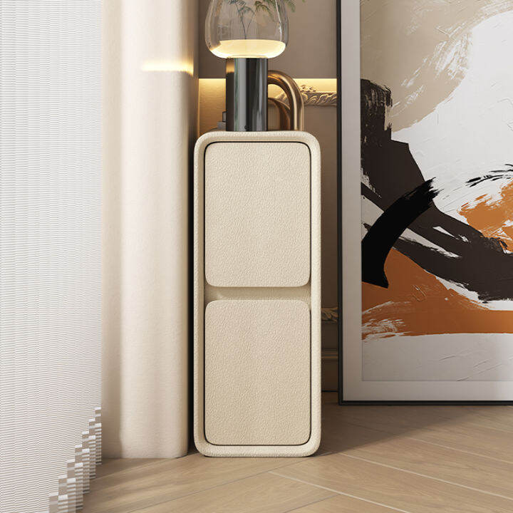 Pure Solid Wood Ultra Narrow Bedside Table Cream Style Small Gap 20cm