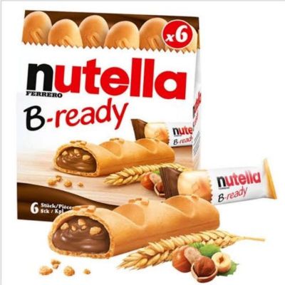Nutella B readyนูเทลล่า บี-เรดี้ บิสกิตสอดไส้ช็อคโกแลตนูเทลล่า 6 ชิ้น 132 กรัม B-Ready   หมดอายุ ด.09/23