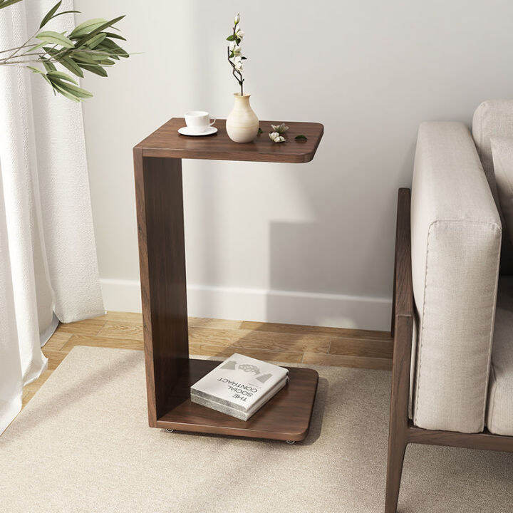 Solid Wood Side Table Mobile C Type Square Table Corner Table Small