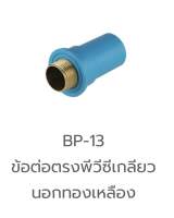 BP-13 ข้อต่อตรง พีวีซี เกลียวนอก ทองเหลือง 1/2",3/4" / ข้อต่อ PVC / ข้อต่อท่อ PVC