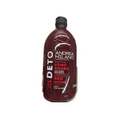 Deto Irganic Red Wine Vinegar With The Mother 500ml.น้ำส้มสายชูหมักจากองุ่นแดง 500มิลลิลิตร