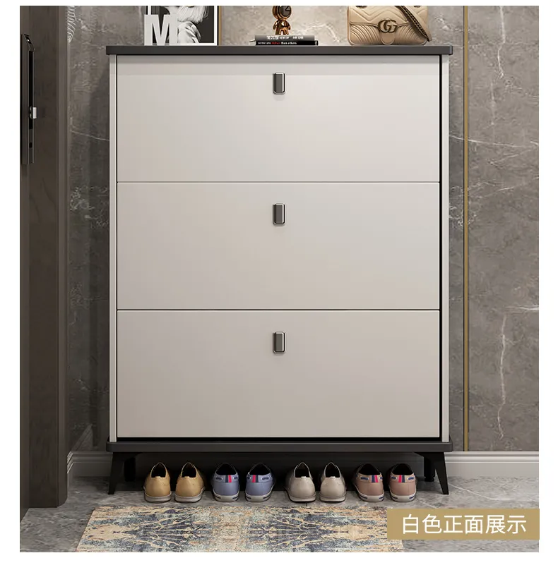 Italian Style Ultra Thin Shoe Cabinet With Large Capacity For Home