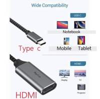 สายต่อเข้าTv อะแดฟเตอร์แปลงจาก USB ไทซี เป็น hdmi โอนถ่ายข้อมูล Adapter ต่อจากโทรศัพท์เข้าทีวี หรือคอมพิวเตอร์ RayCue 1101 HDMI to USB-C video silver ราคา/ 1ชิ้น รับประกัน 2ปี สายต่อ Tv สายต่อคอม ?