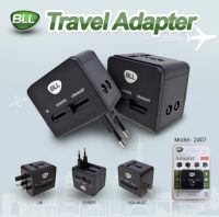 BLL Charger รุ่น2407 หัวแปลงปลั๊กไฟ ปลั๊กแปลง ตัวแปลงไฟ (ใช้ได้ทั่วโลก)รับประกัน 1 ปี