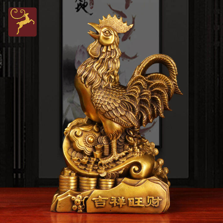 Copper Chicken Decoration Copper Cock GOLDEN ROOSTER 12 Symbolic