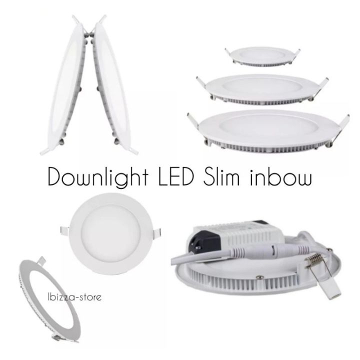 Lampu Downlight Led Panel Slim Inbow W W W W W Bulat Putih Kuning Ib Tipis Tanam Plafon